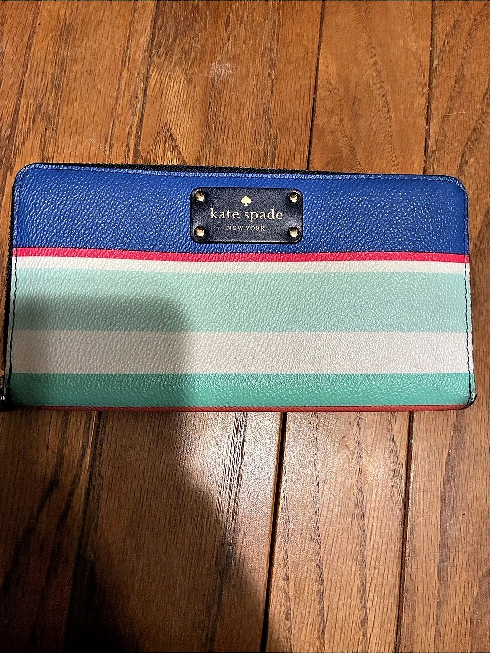 kate spade Striped Zip Around Wallet